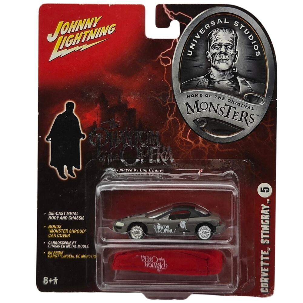 Johnny Lightning The Phantom Opera Corvette Stingray #5 W/ Car Cover Brand New